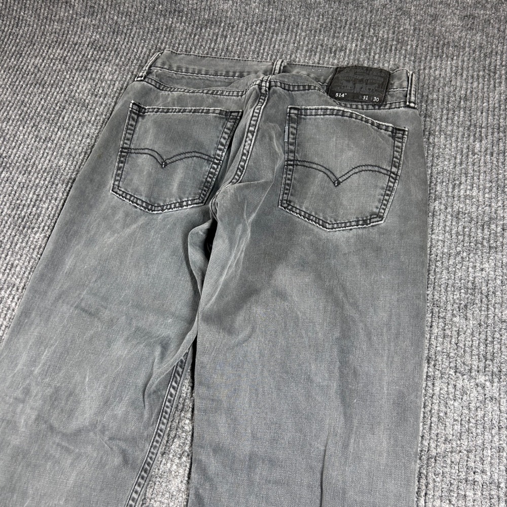 Levi's 514 Jeans Men's 31x30 Straight Fit Grey Denim Grey Wash Casual Stretch